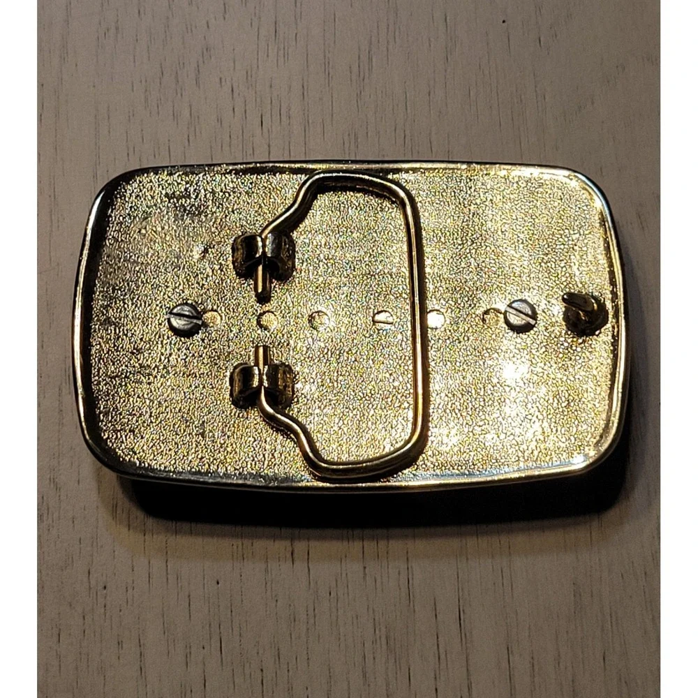 Vintage Gold Tone Filigree Belt Buckle with Agate Stone‎ Western Cowgirlcore